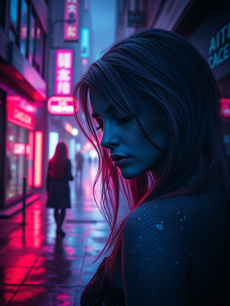 Galaxy Vampirella in Neon Alley: Photorealistic Post-Glitch ...