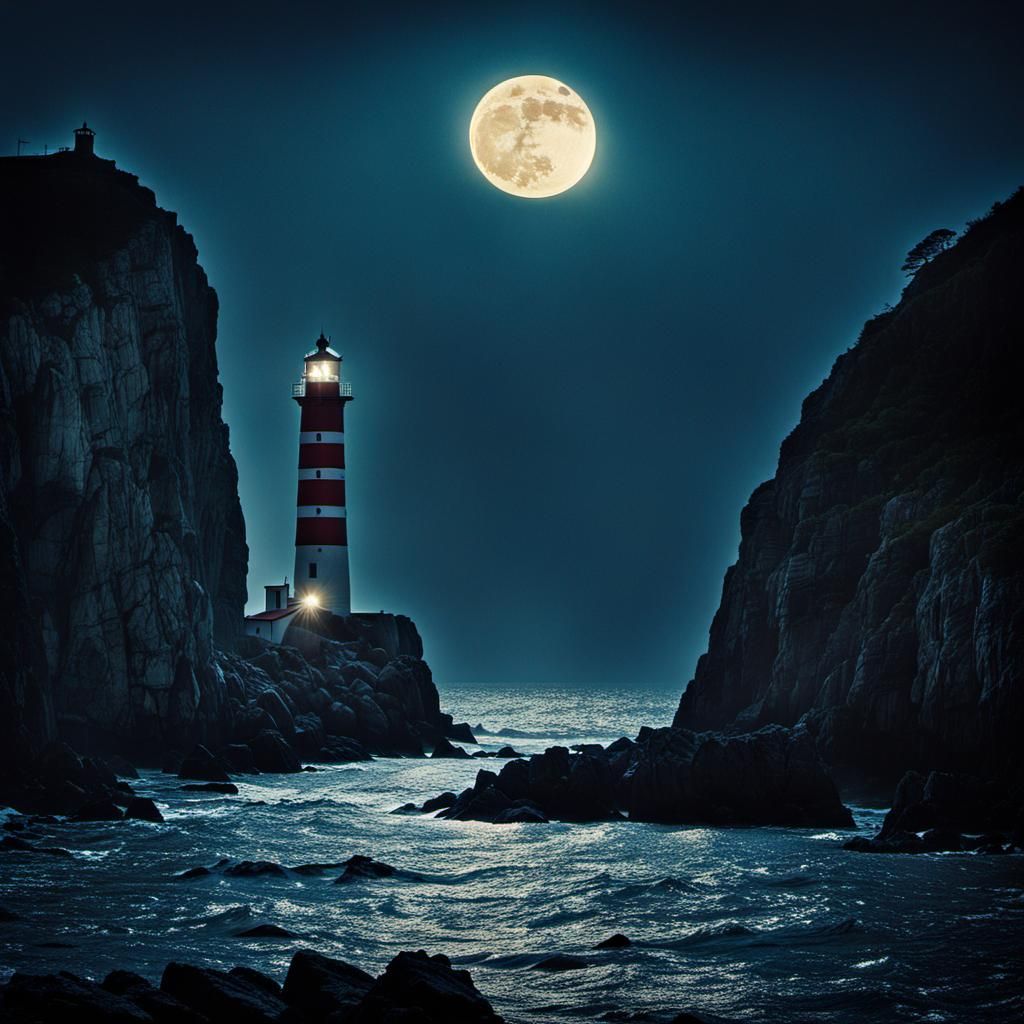 Lighthouse Keeper's Secret: Mid-Century Modern Illustration