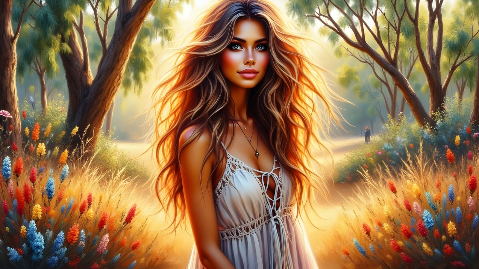 Beautiful Australian Woman in Bushland