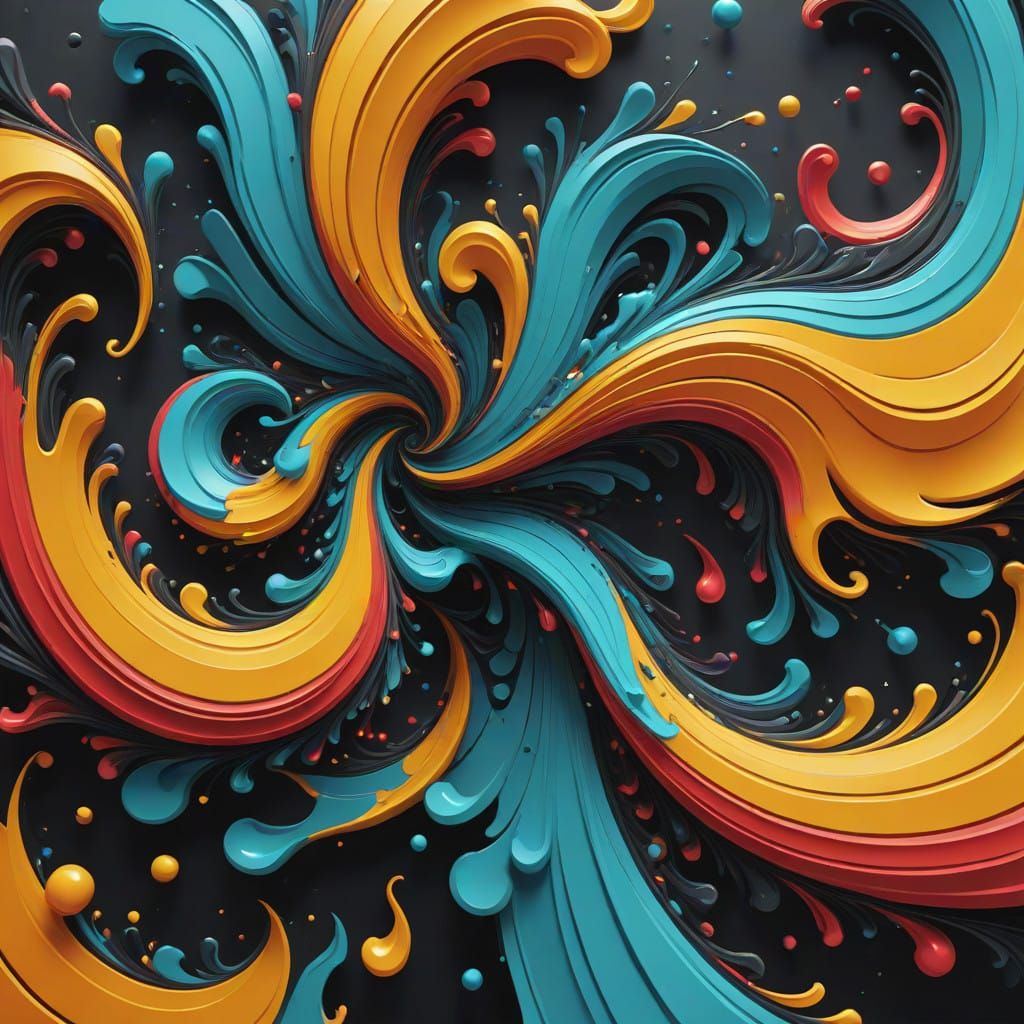 Dazzling Pollock-Inspired Abstract Art in Vibrant Hues