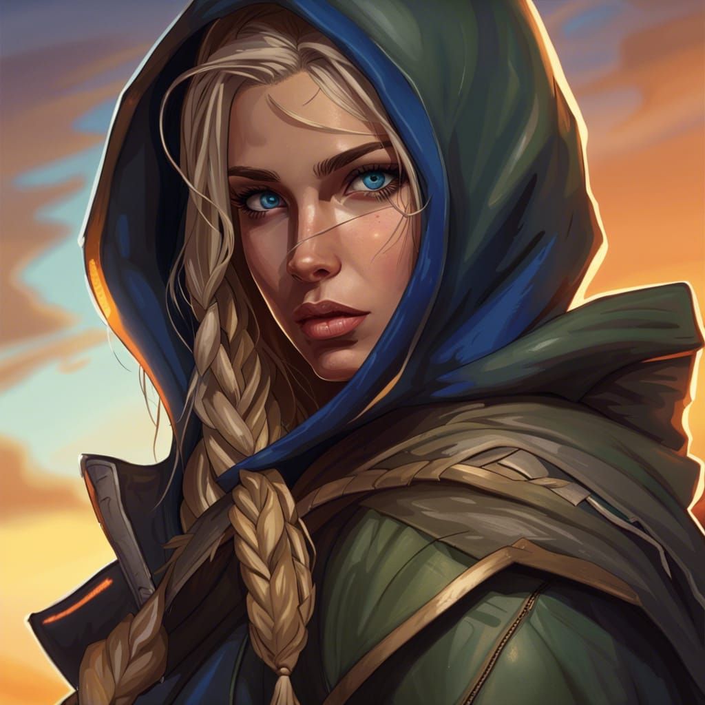 Beautiful Rogue with Scar in Dramatic Lighting