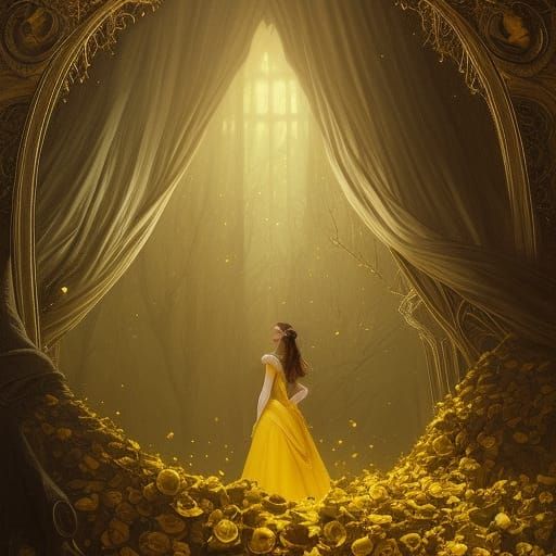 Belle as the Beast in Gothic Horror Style