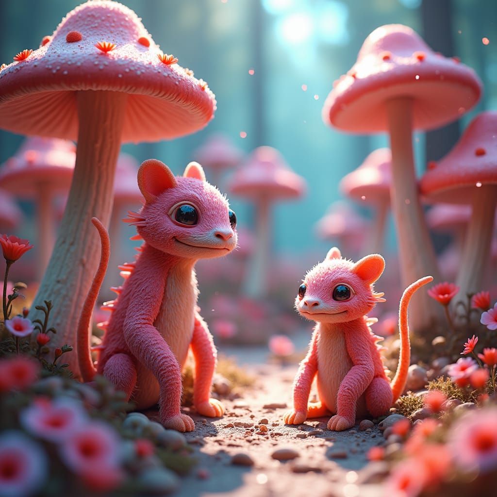 Candy Monsters Frolic in Sugary Mushroom Forest