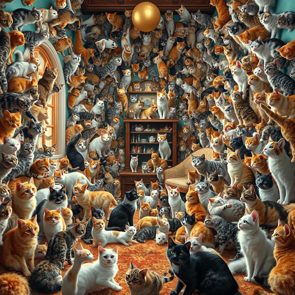 Whimsical Cat Realm Fills the Space with Feline Wonder