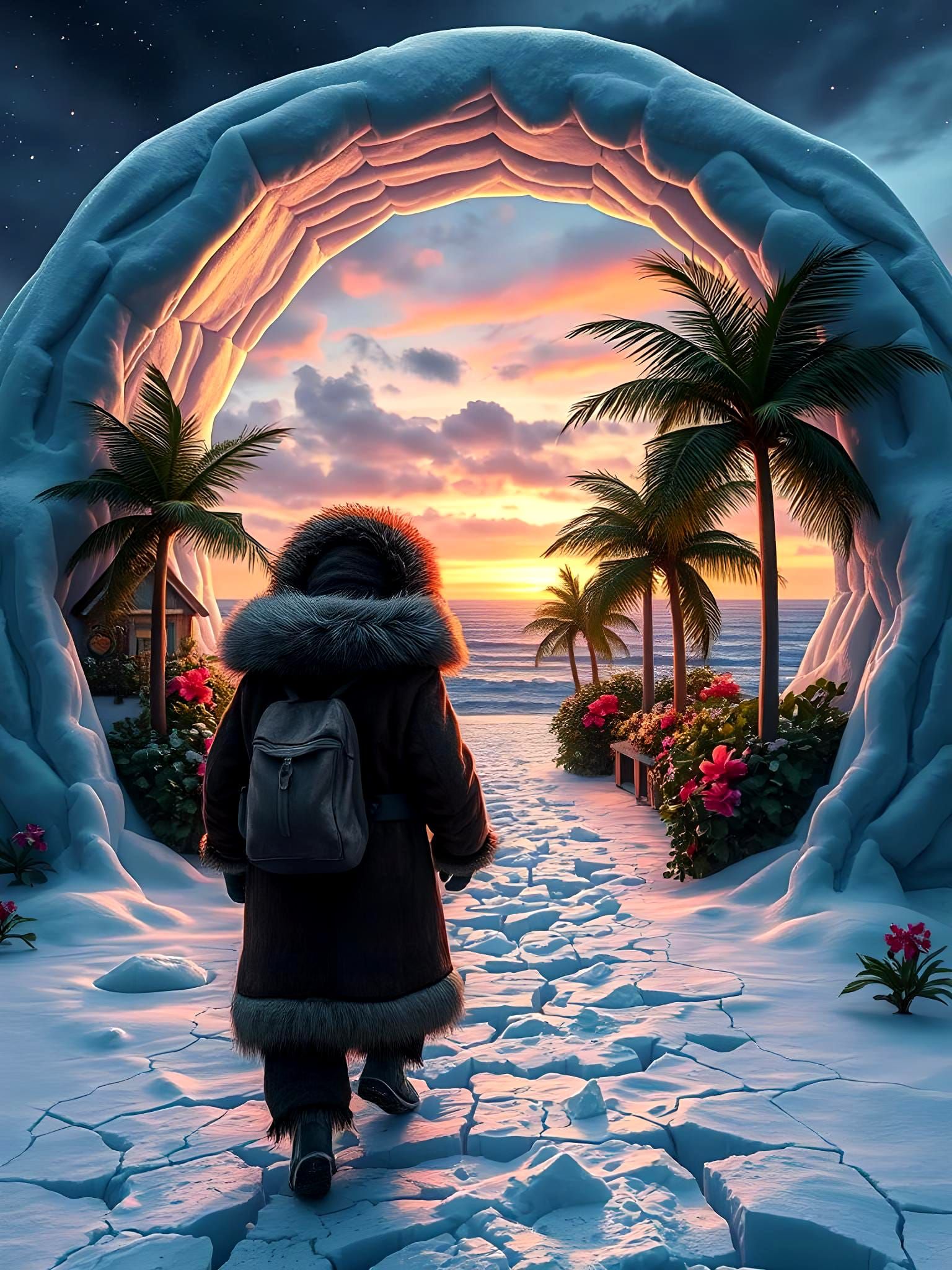 Surreal Arctic Stargate to Tropical Dreamscape