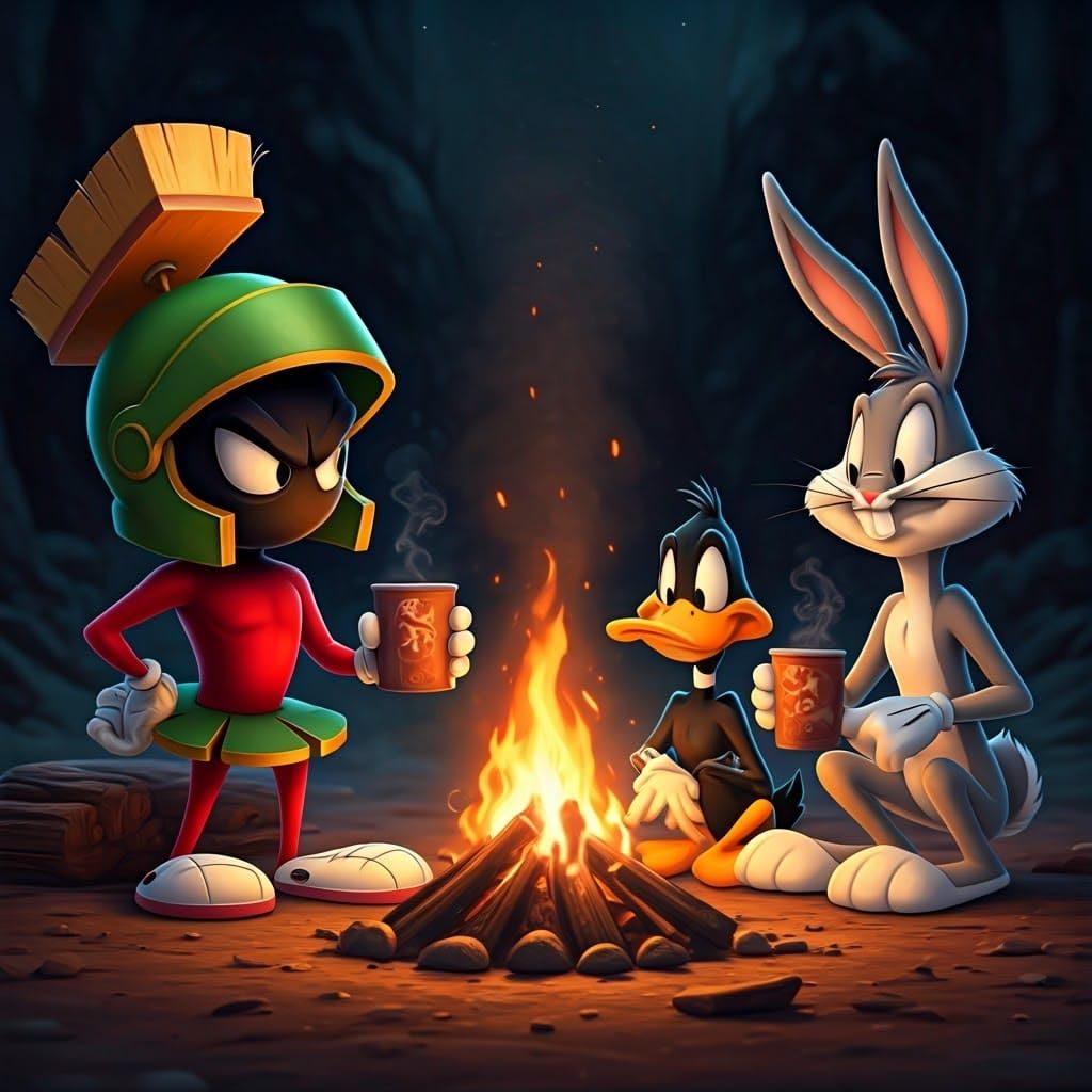 Bugs Bunny, Daffy Duck, and Marvin The Martian Roast Marshma...