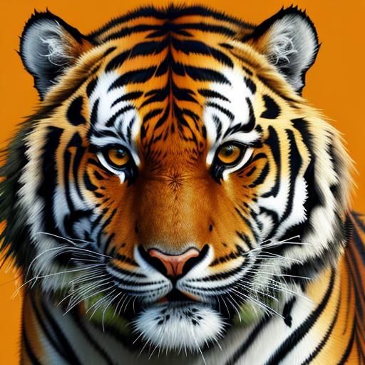 Abstract Tiger Landscape with Complementary Colors