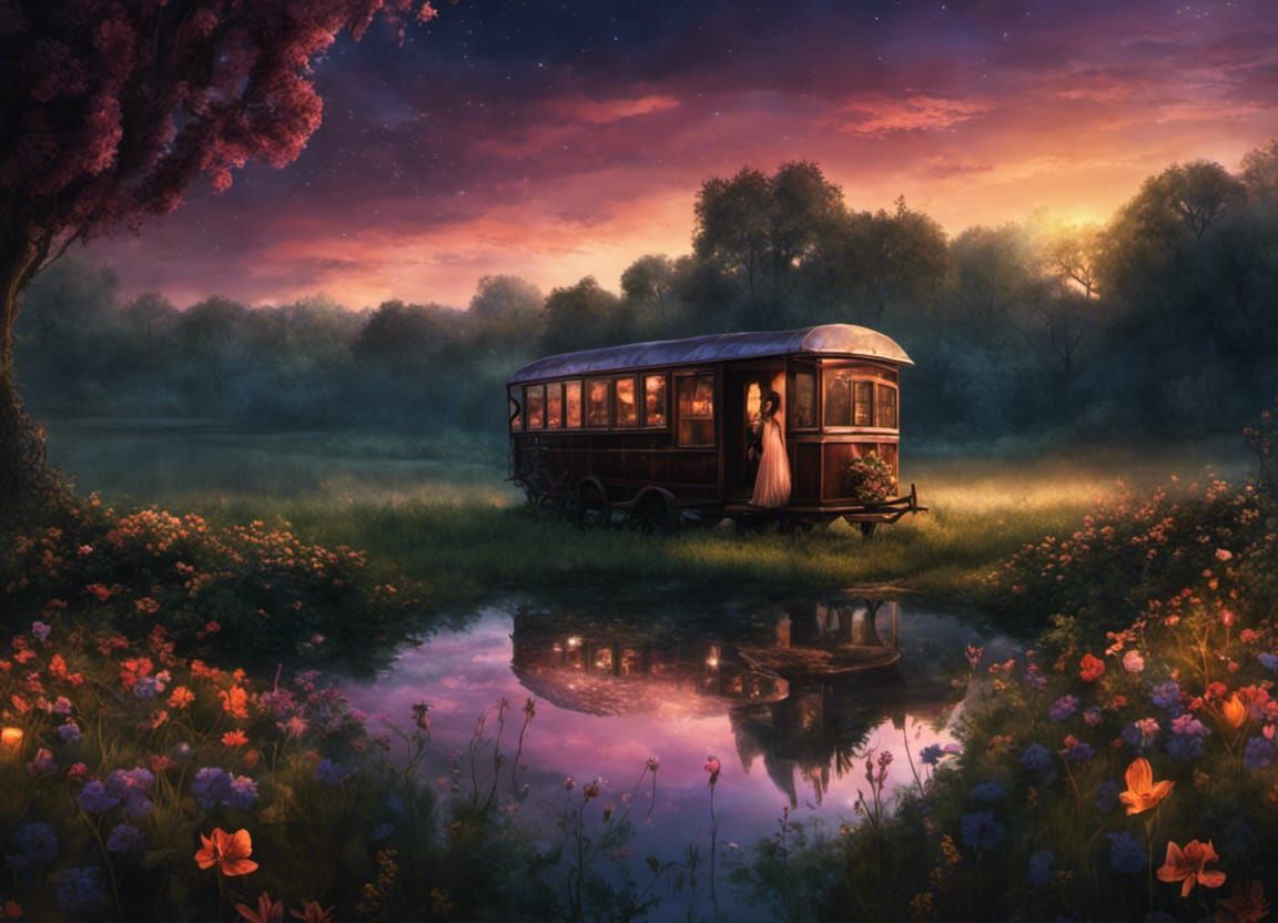 Fantasy Gypsy in Twilight Meadow Movie Poster