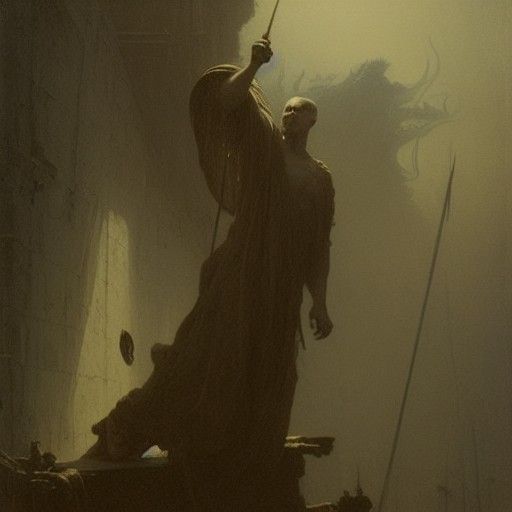 Horror Scene in Style of Doré and Rutkowski