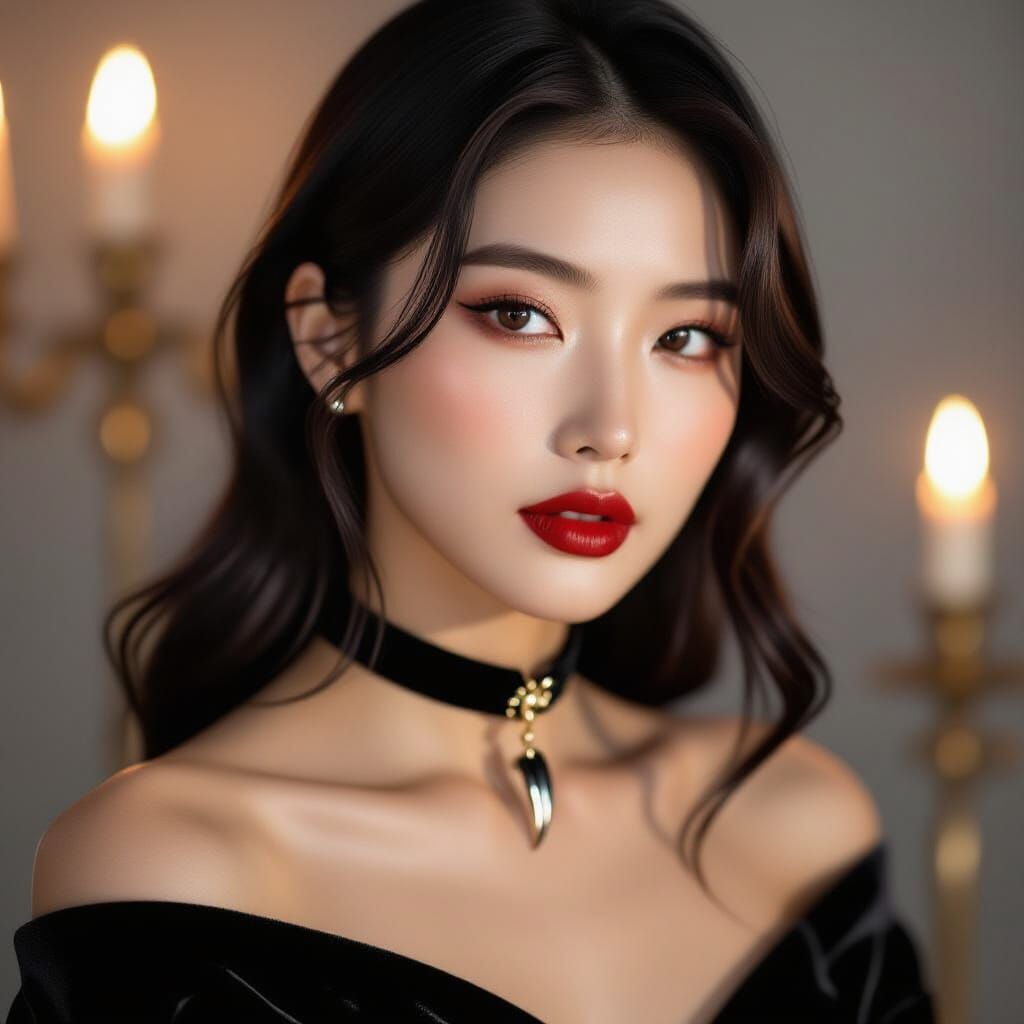 Panther Aesthetic Korean Woman Portrait