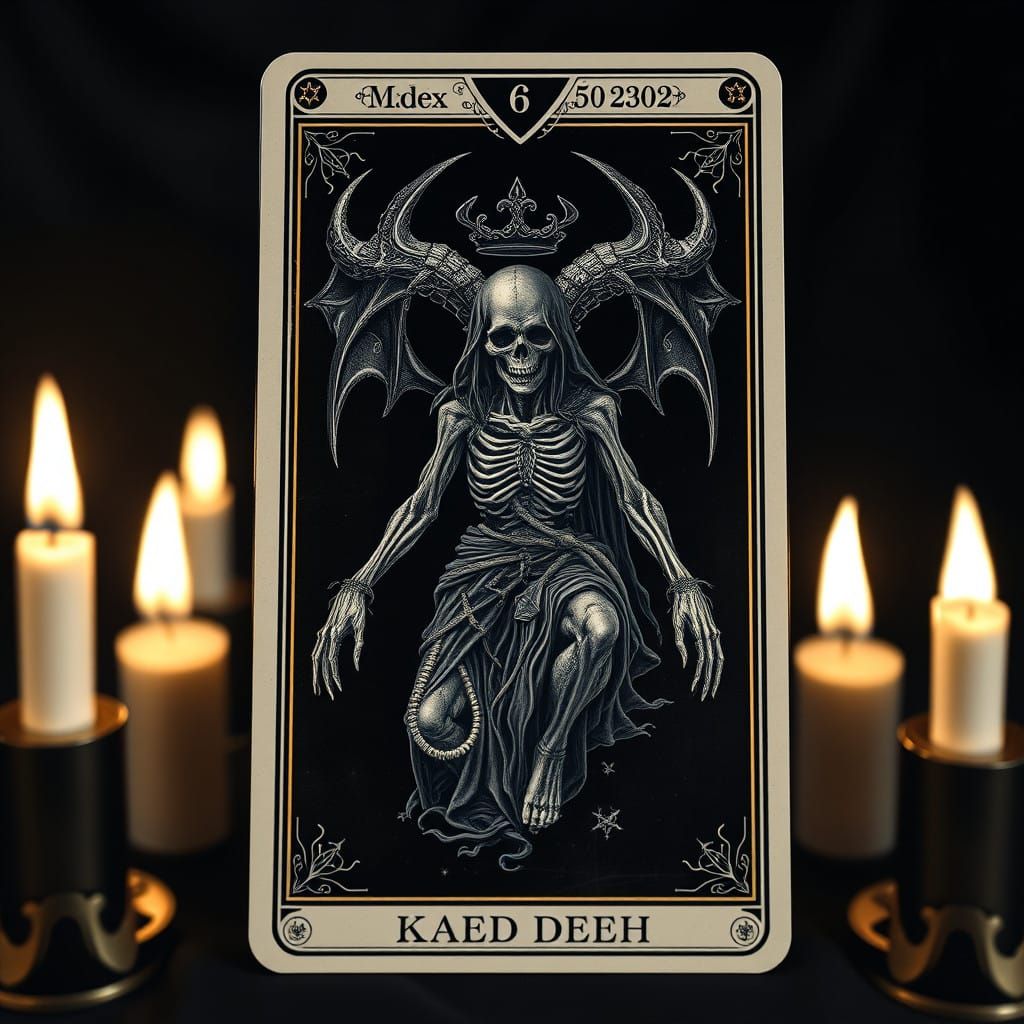 Hyperrealistic Death Tarot Card in Dark, Moody Cyberpunk Sty...