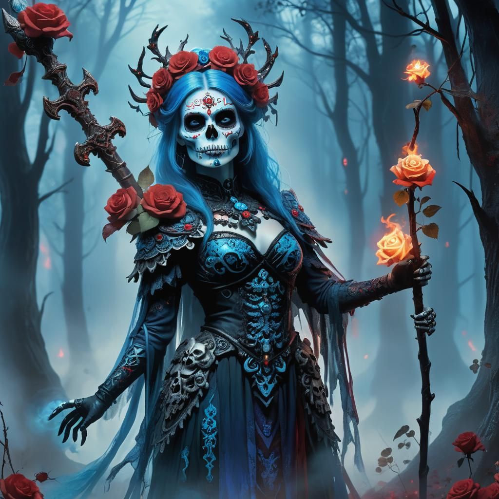 Mistress of the Underworld in Dark Fantasy Style