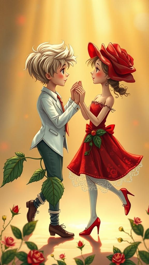 Roses Dance: A Whimsical Waltz in Ethereal Light