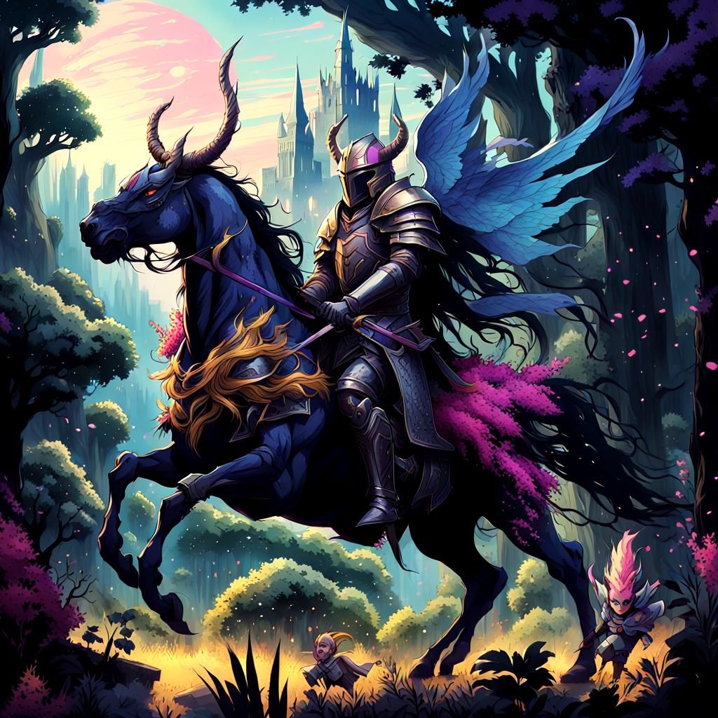 Epic Fantasy Portrait in Josei Manga Style with 80s Anime-in...