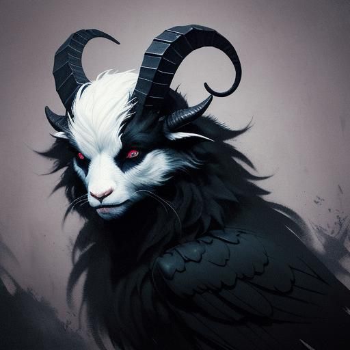 Dark Fantasy Goat-Woman Hybrid in Detailed Matte Painting