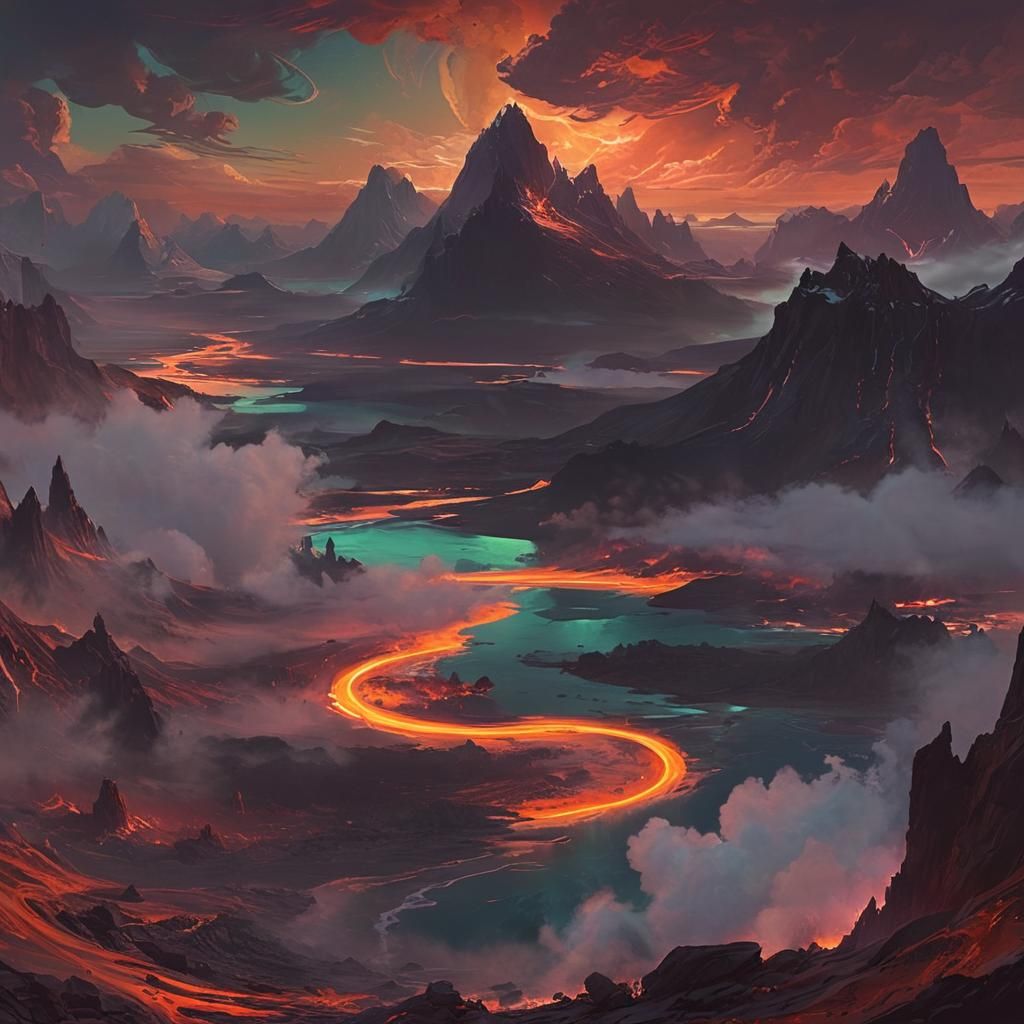 Primeval World Emerges in Fiery Dawn