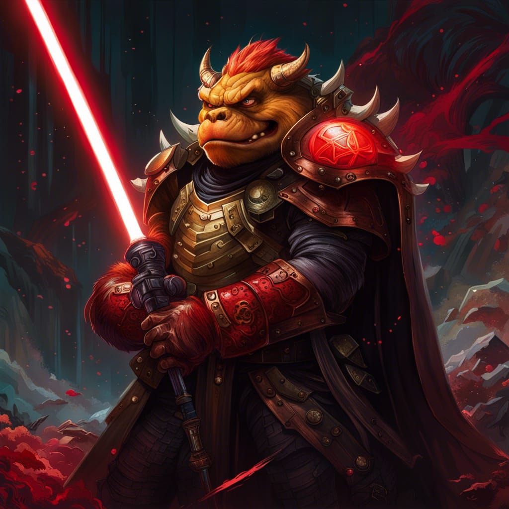 Bowser as Sith Lord with Lightsaber