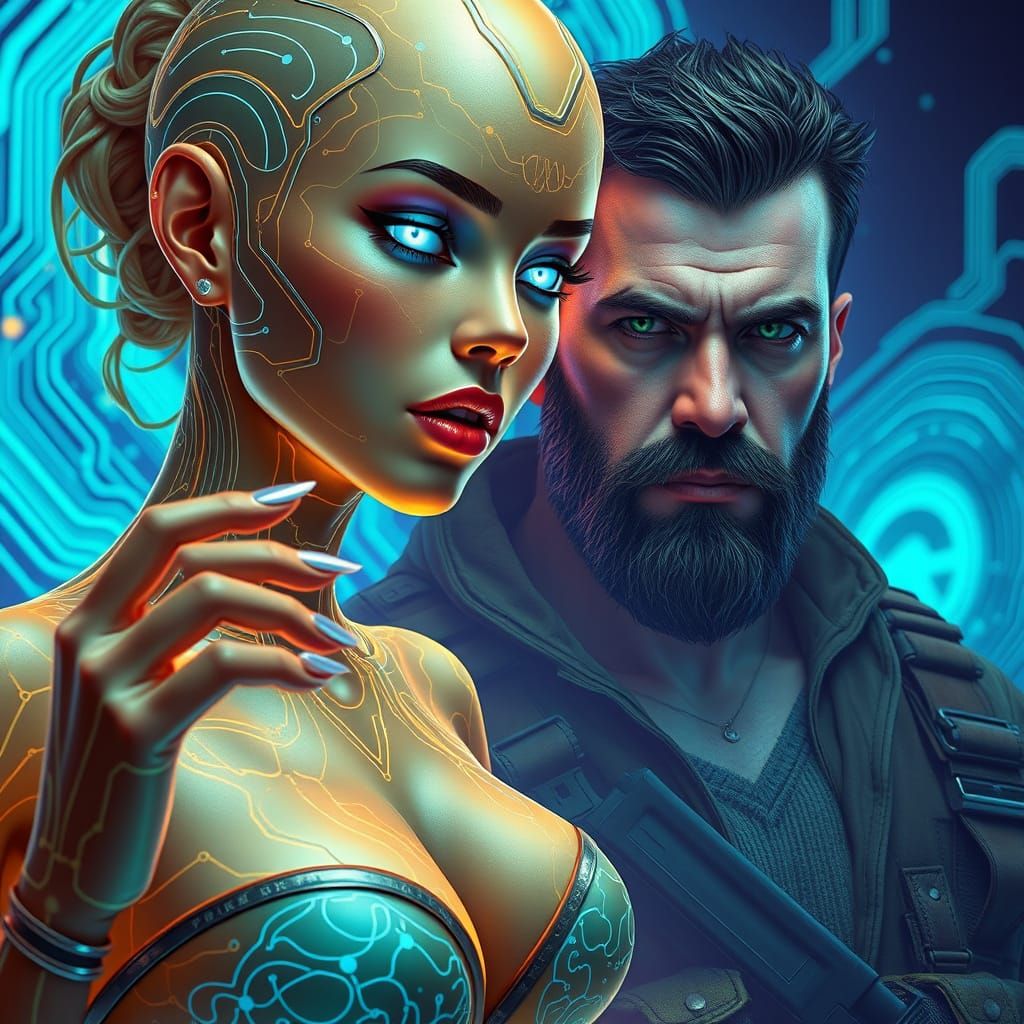 Cyberpunk Goddess Calculates Futures with Impossible Precisi...