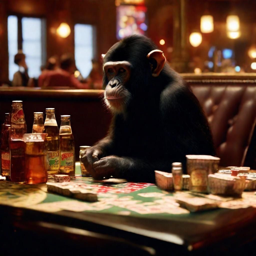 Monkey in Fedora Smokes on Bugatti Veyron, Surrounded by Lux...