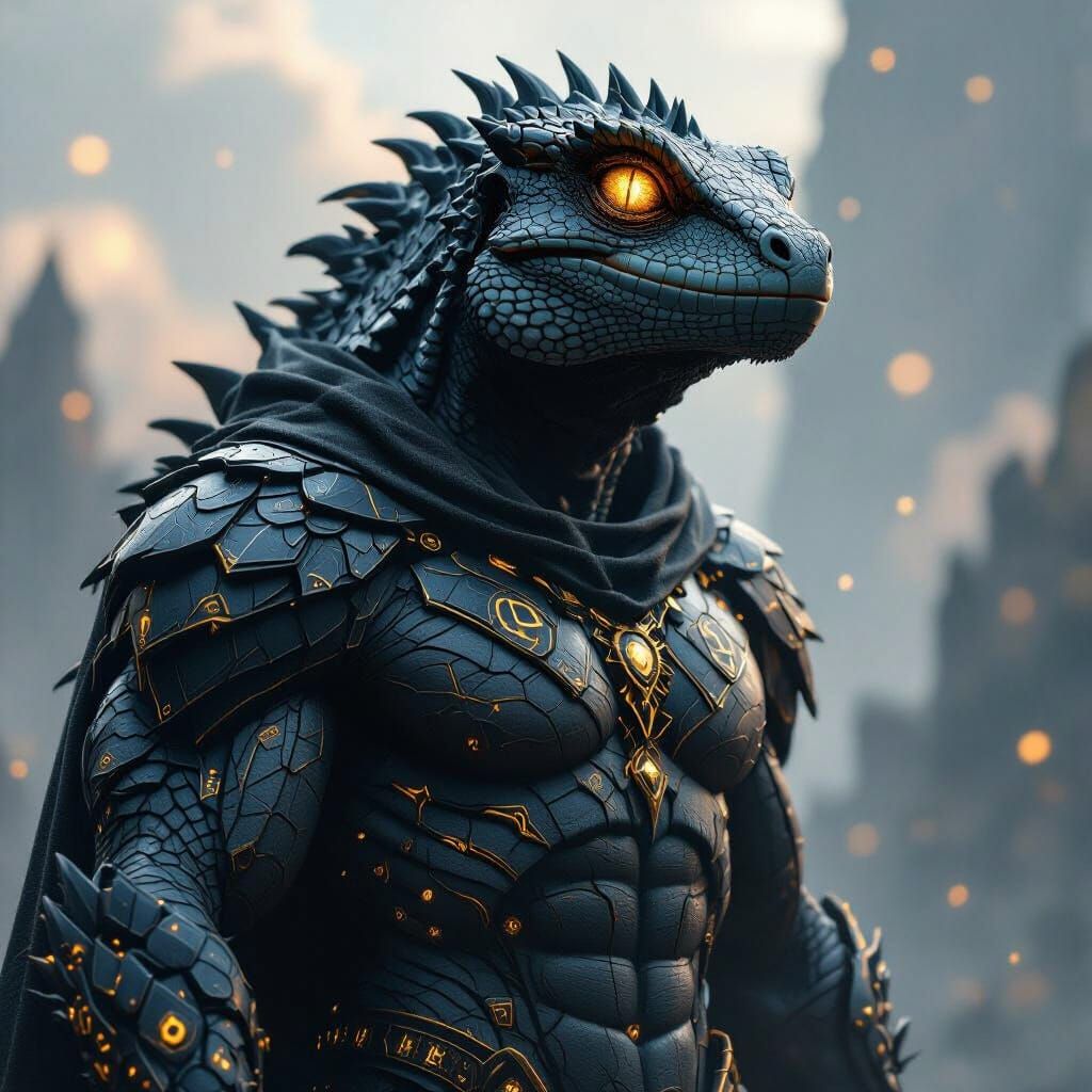 Majestic Reptilian Overlord Dominating Digital Skies