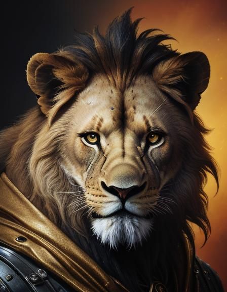 Lion-Human Hybrid in Spacesuit: Surreal Concept Art