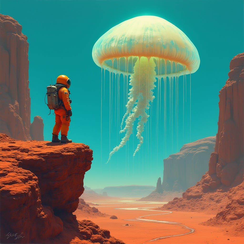 Cosmic Wonder in Vibrant Splatter Style