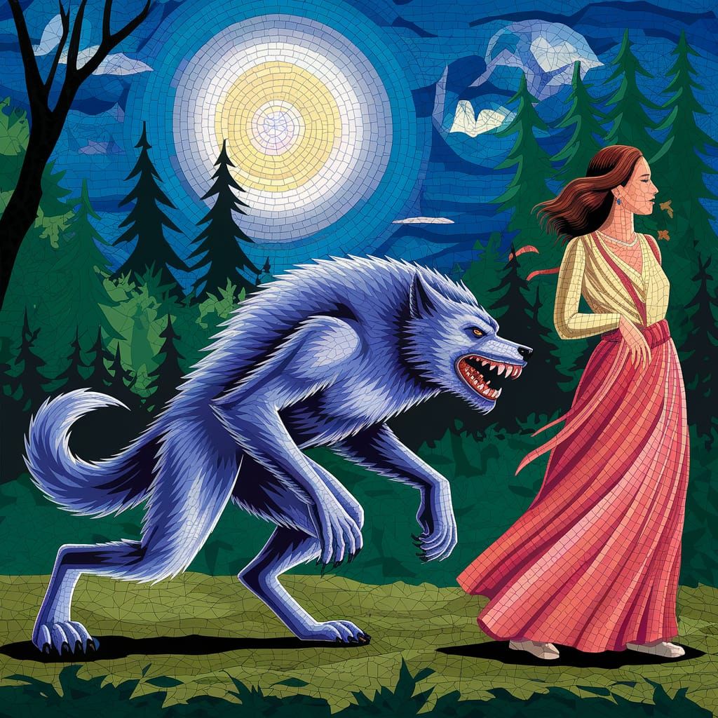 Werewolf Mosaic Art