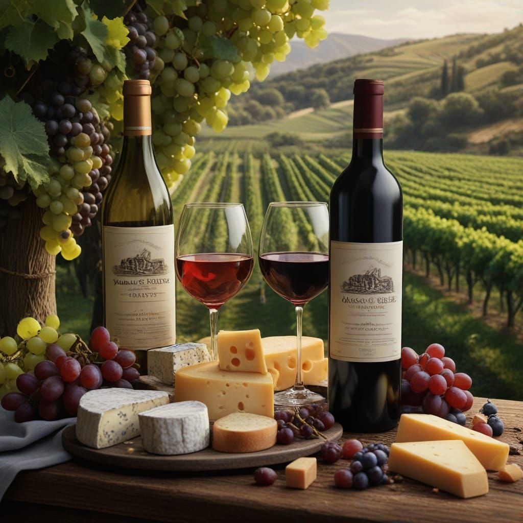 Fantastical Wine and Cheese Day Digital Painting