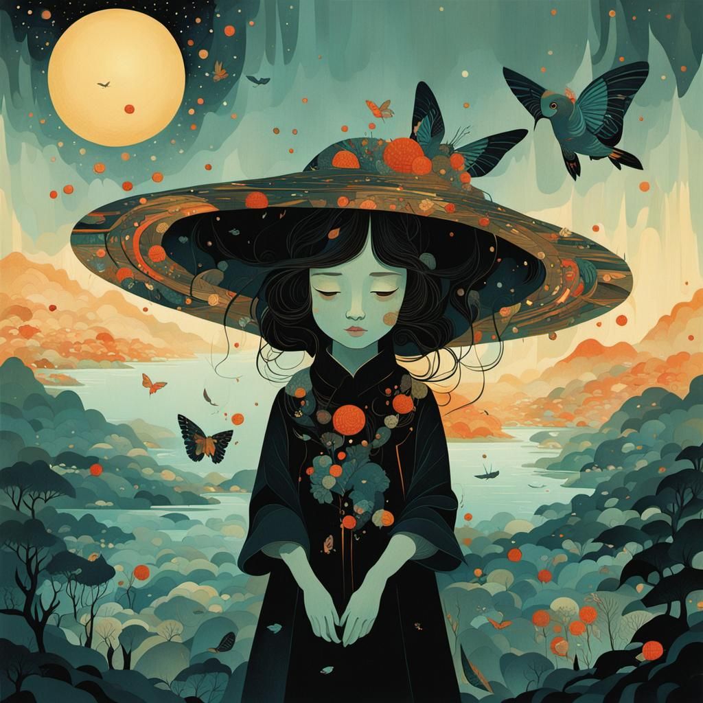 Abstract Art in Complementary Colors with Fine Details