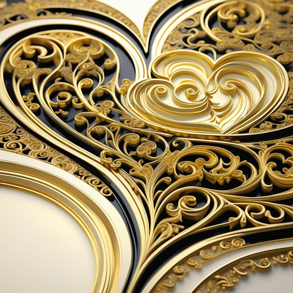 Ornate Love Heart in Baroque Digital Art