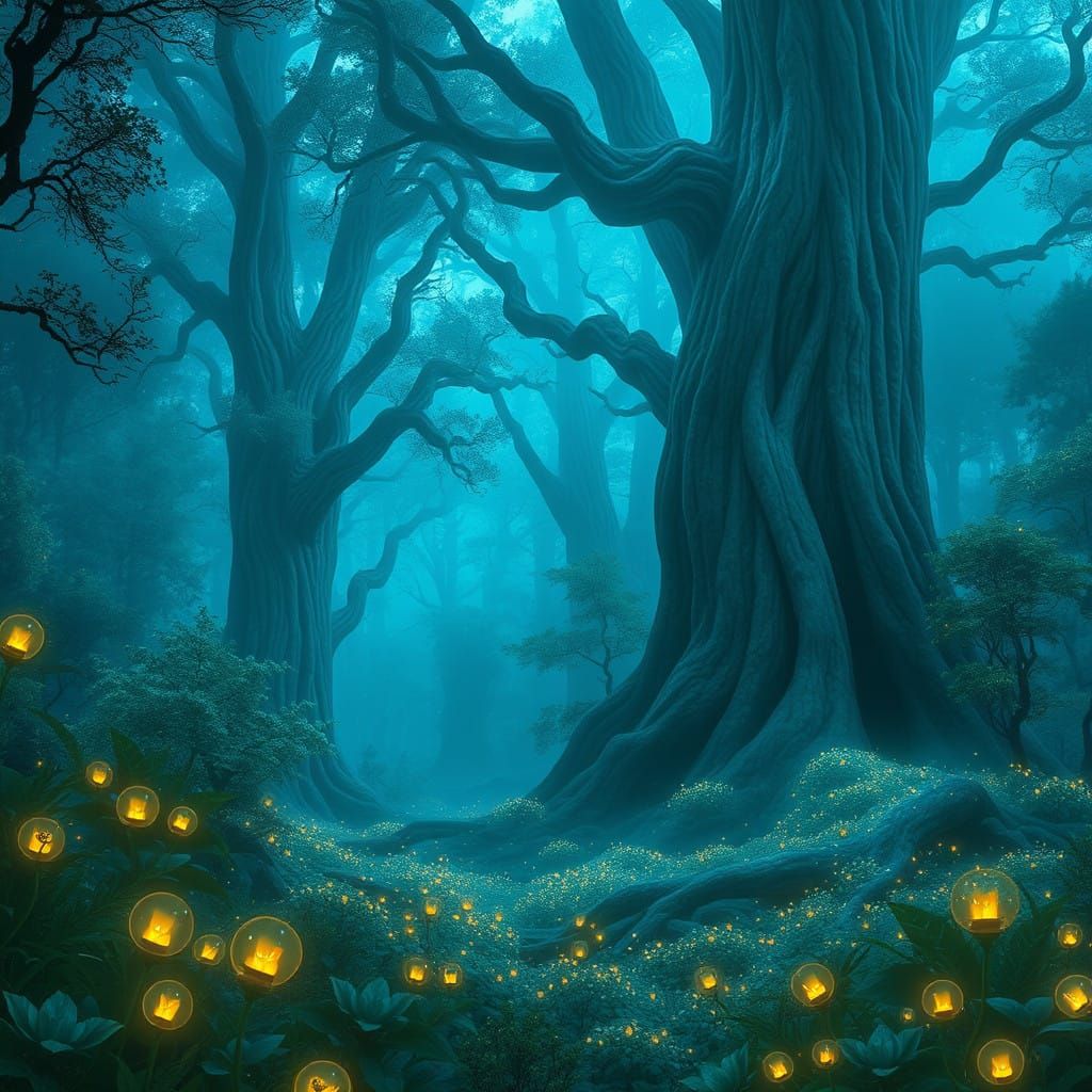 Ethereal Forest Landscape in Enchanted Realism