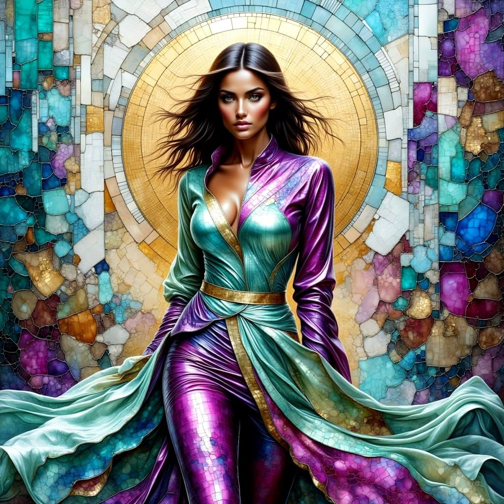 City Streets in Mosaic Digital Art Style