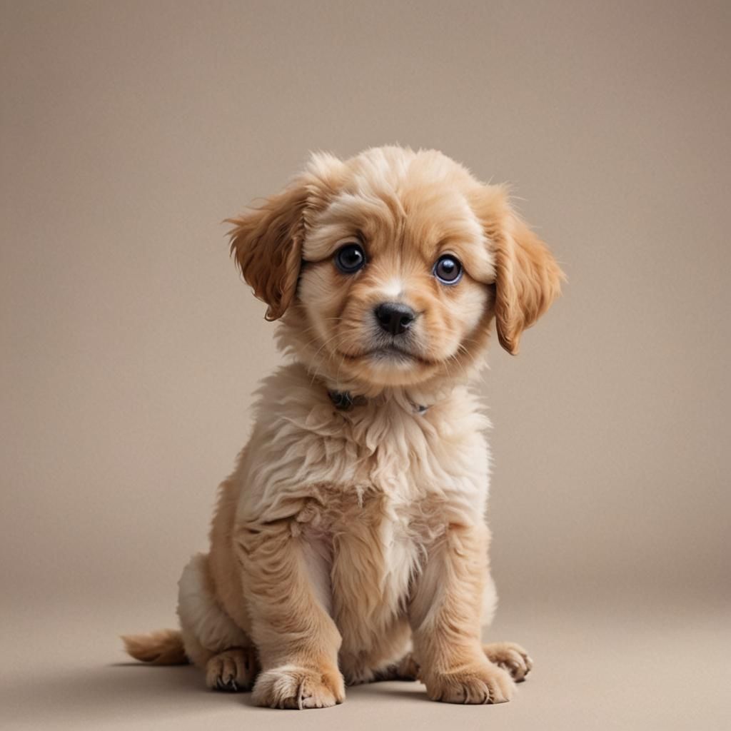 Adorable Fluffy Puppy Waving Paw