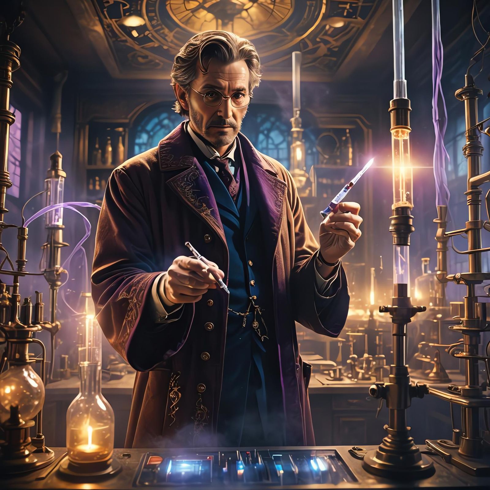 Doctor with Syringe: Detailed Fantasy Concept Art