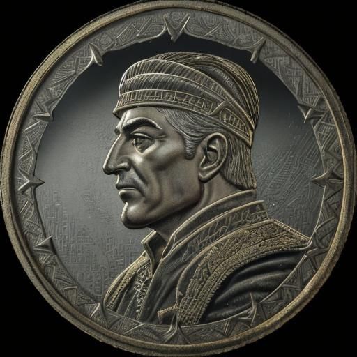 Ornate Gold Coin with Reza Pahlavi Relief