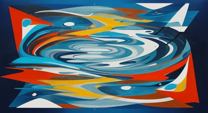 Geometric Shapes Flowing in a Winding River