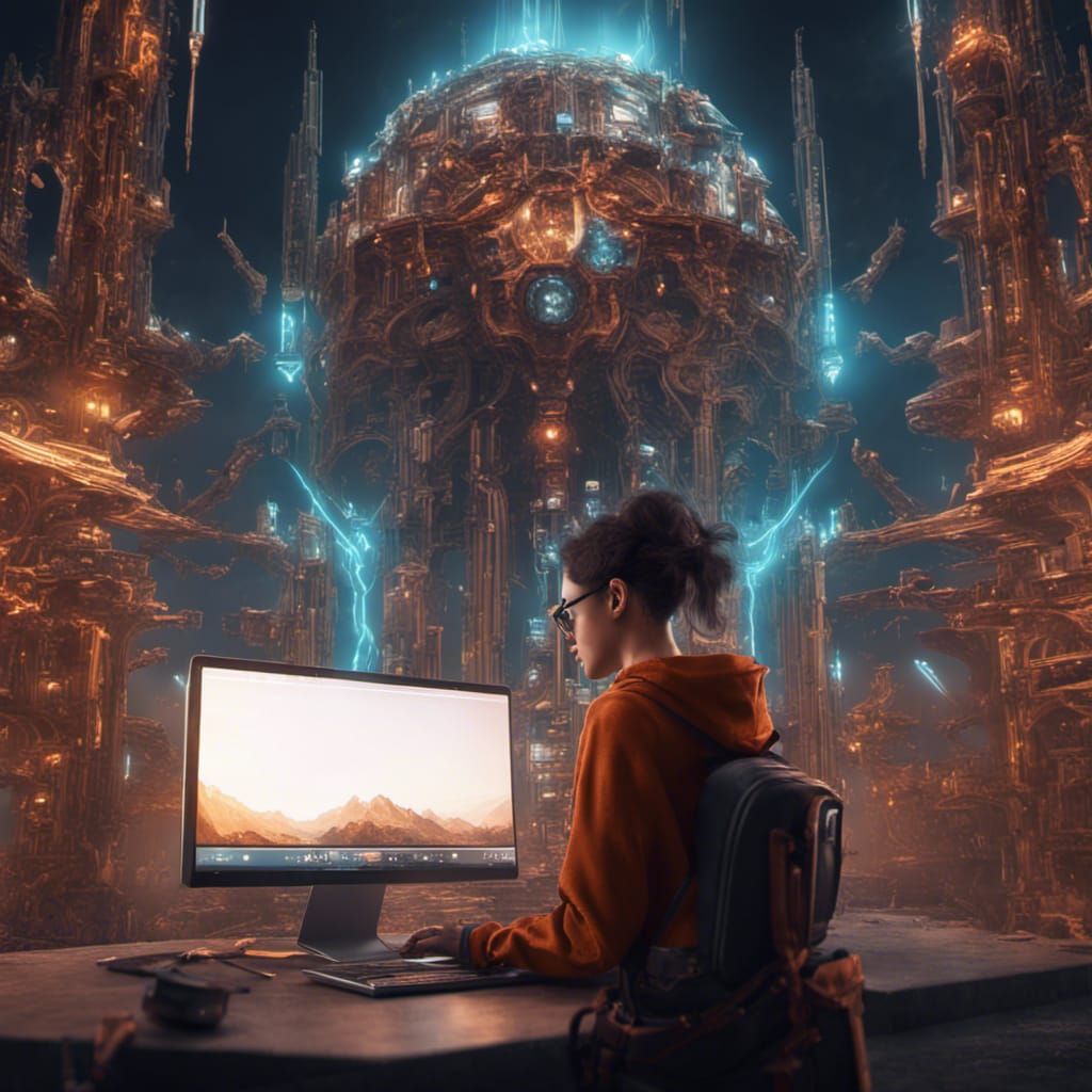 Detailed Matte Painting of Tech Professional