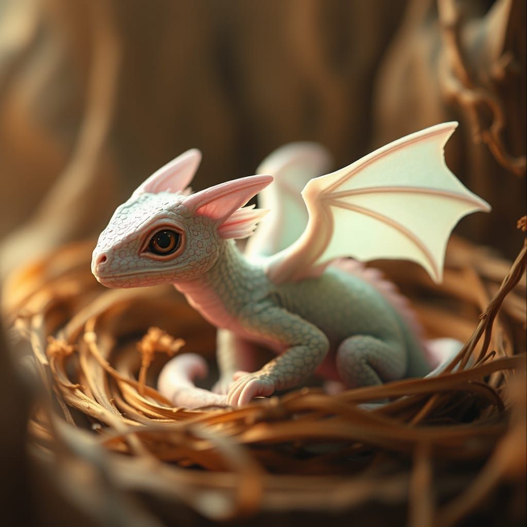 Pastel Baby Dragon in Dreamlike Cinematic Style