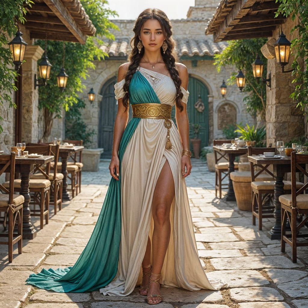 Woman in Grecian Gown in Digital Matte Painting