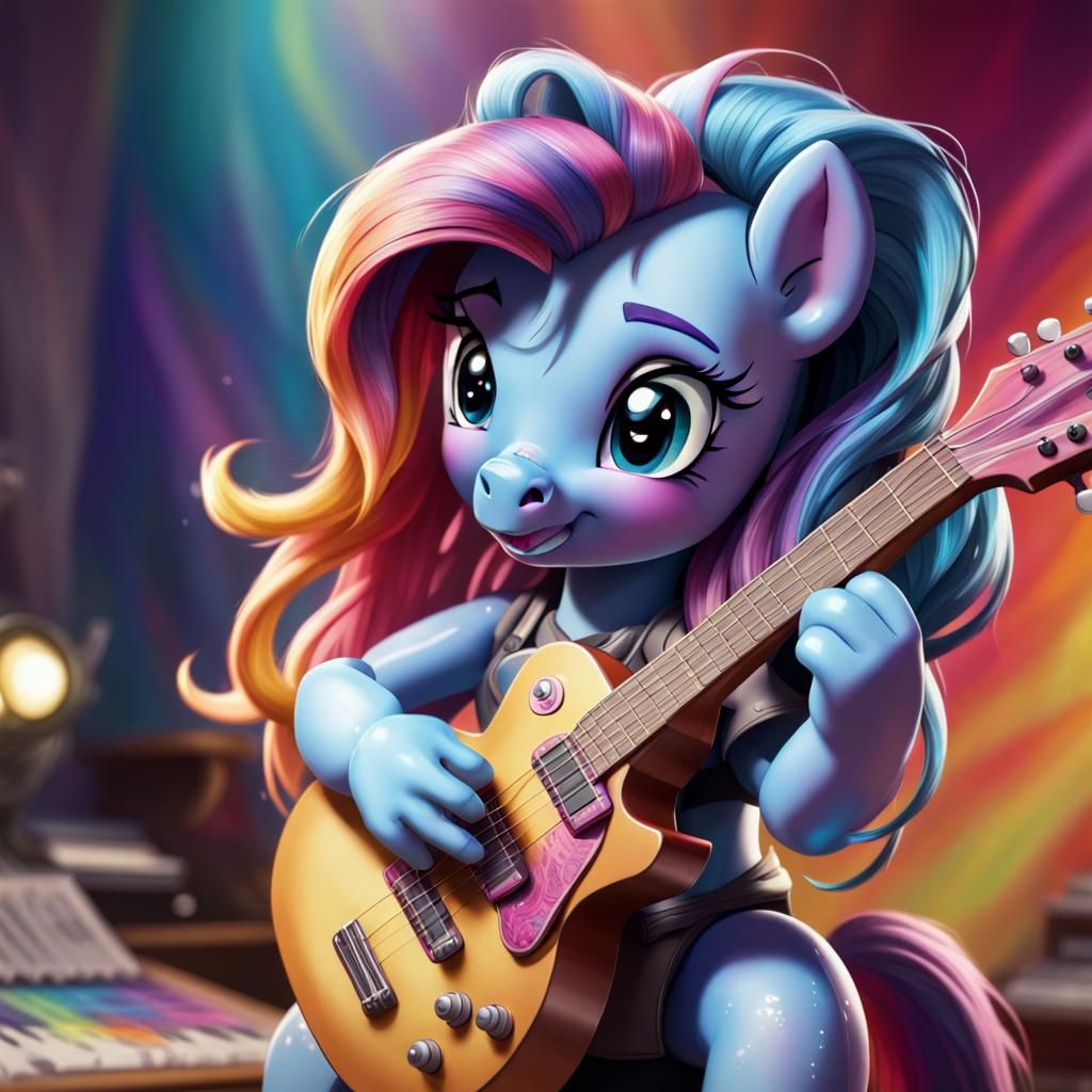 My Little Pony Guitarist in Hyperrealistic Style