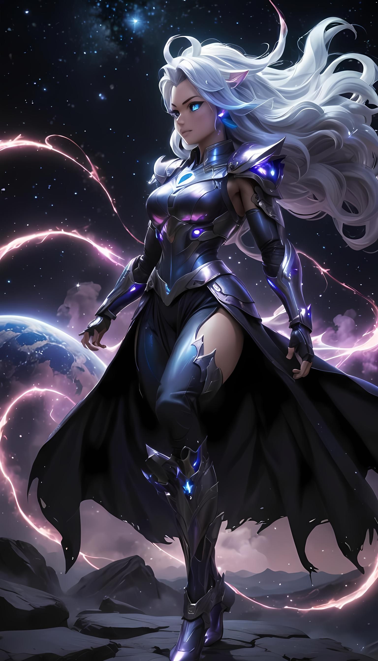 Anthropomorphic Super Saiyan Girl Chibi with Energy Blast