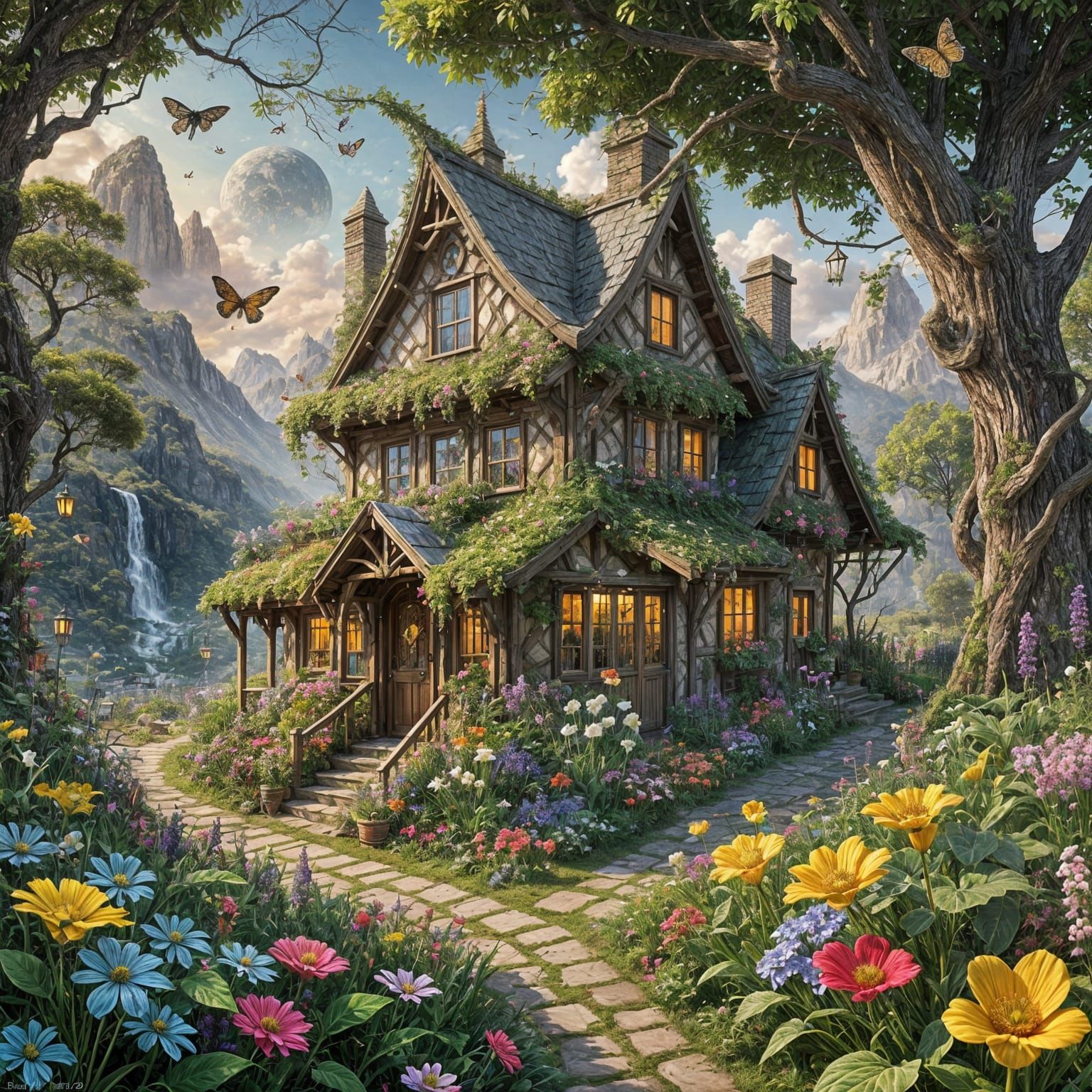 Magical Summer Evening in a Flowering Paradise