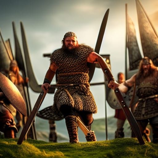 Viking Berserker Defends Bridge in Fantasy Battle