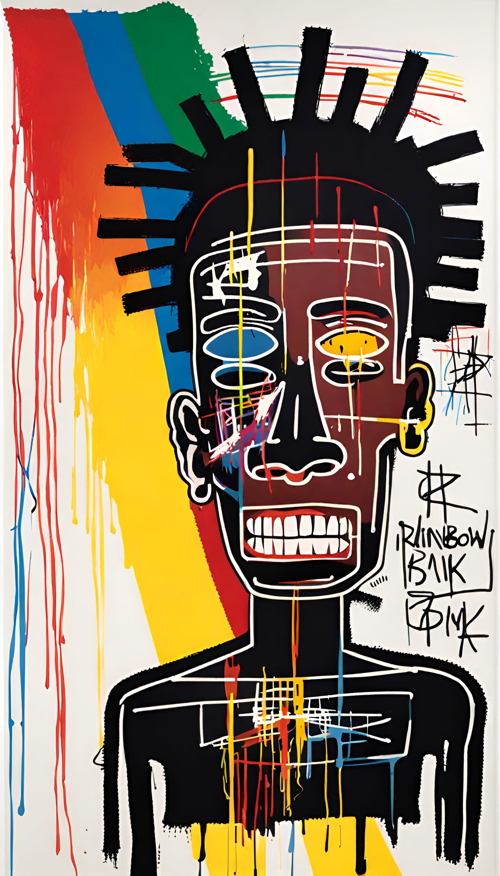 Abstract Rainbow Connection in Basquiat Style