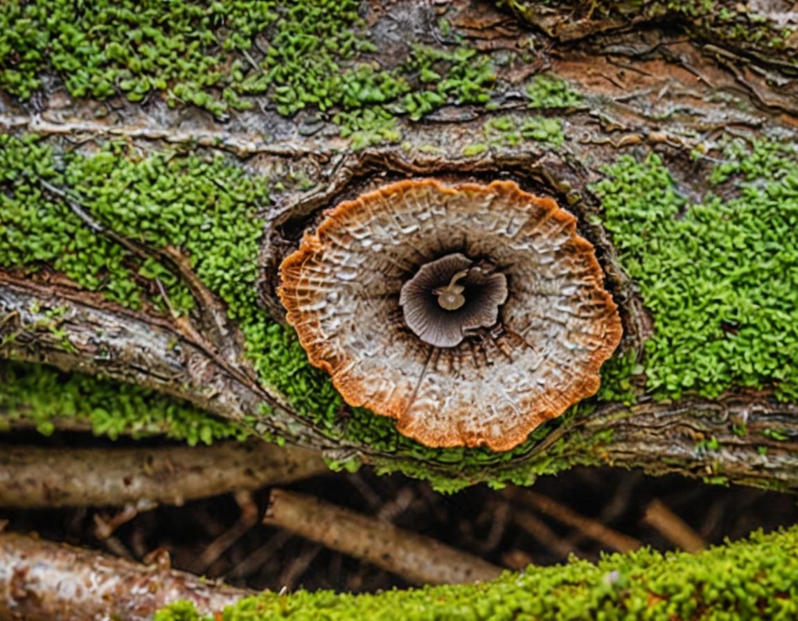 Macro Photograph of Mushroom Growing on Tree