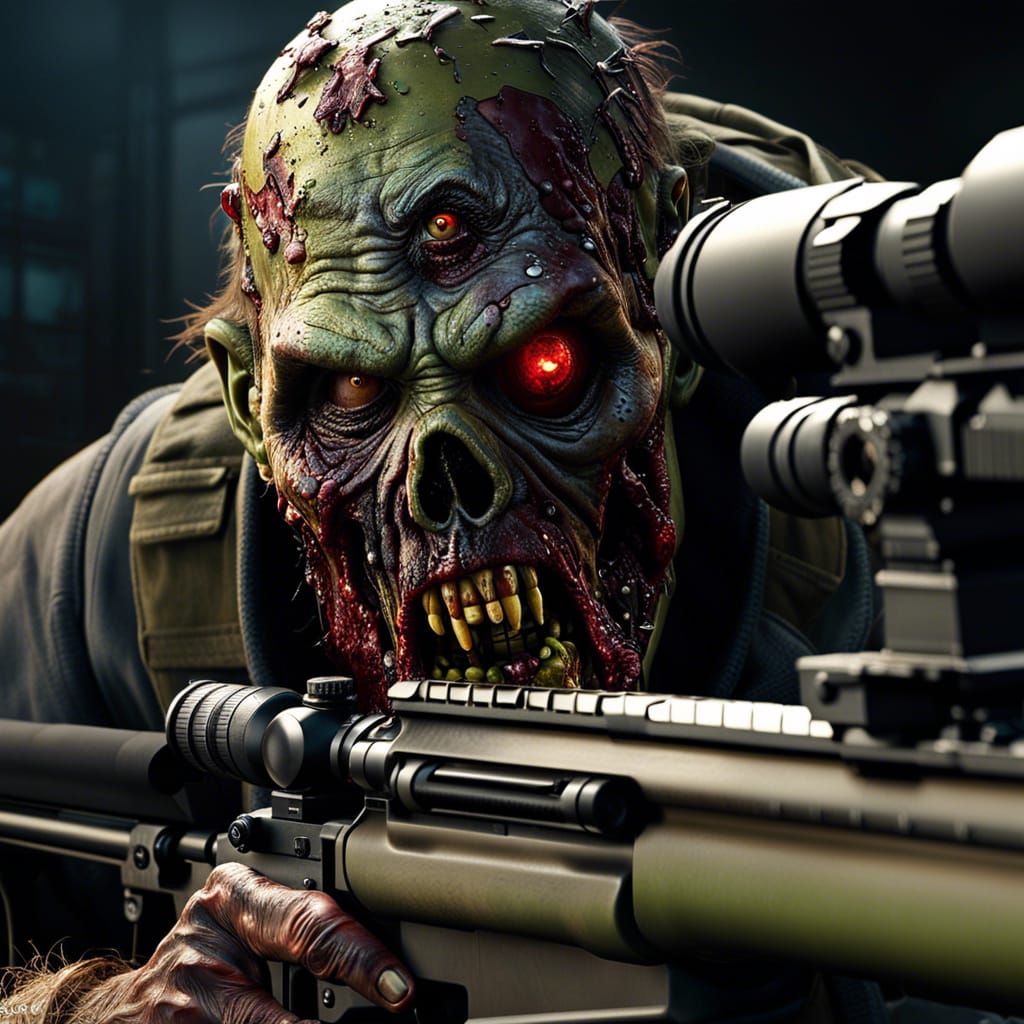 Zombie shooting from .50 cal sniper rifle