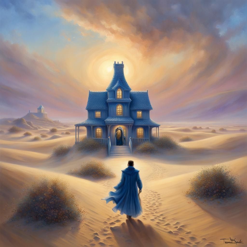 Magical Desert House in Ethereal Fantasy Style