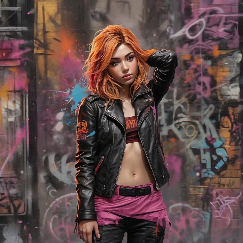 Sunset Shimmer in Cyberpunk Graffiti Art