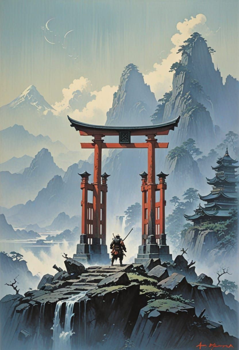 Heroic Fantasy Japanese Gate Art