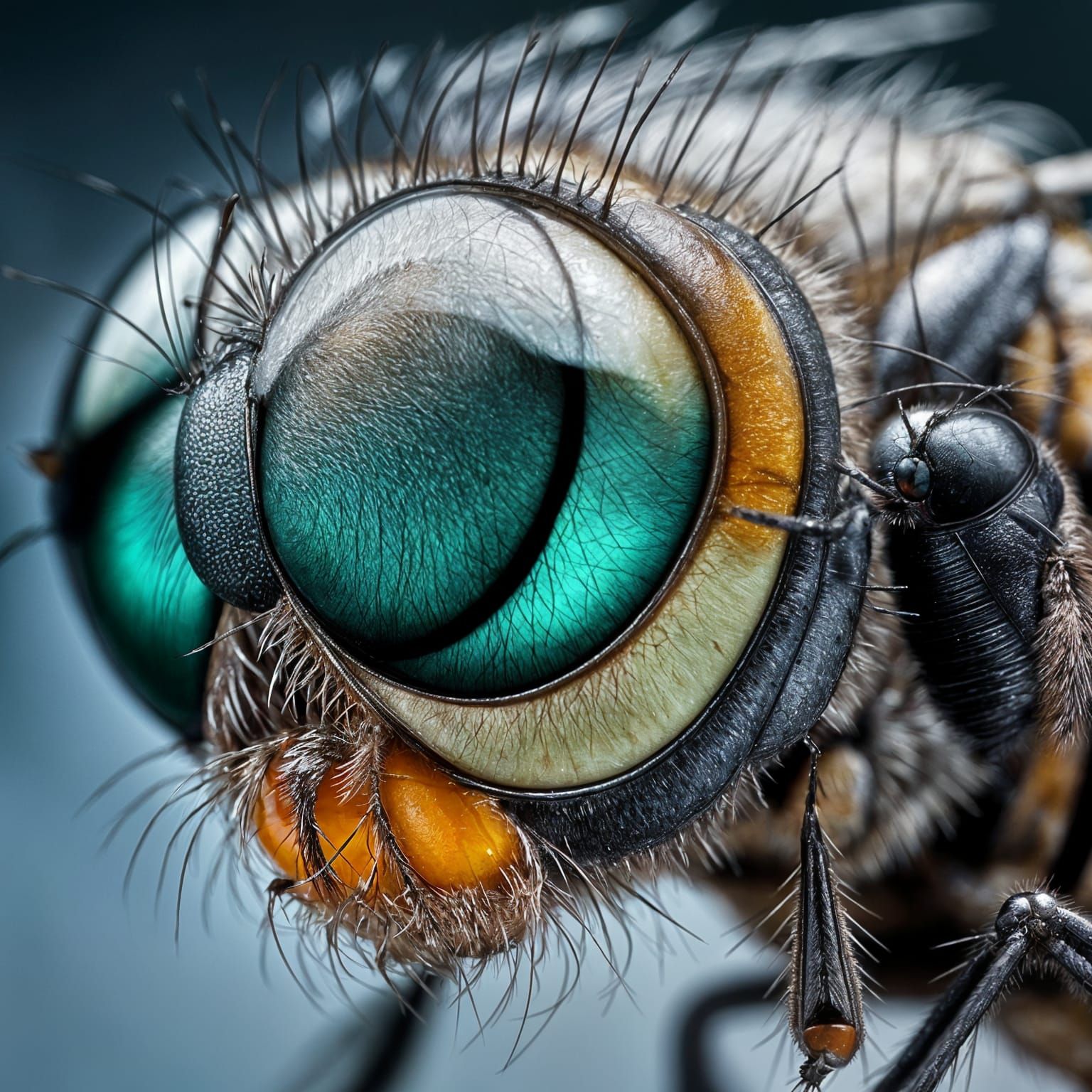 Macro Photograph of a Fly Eye